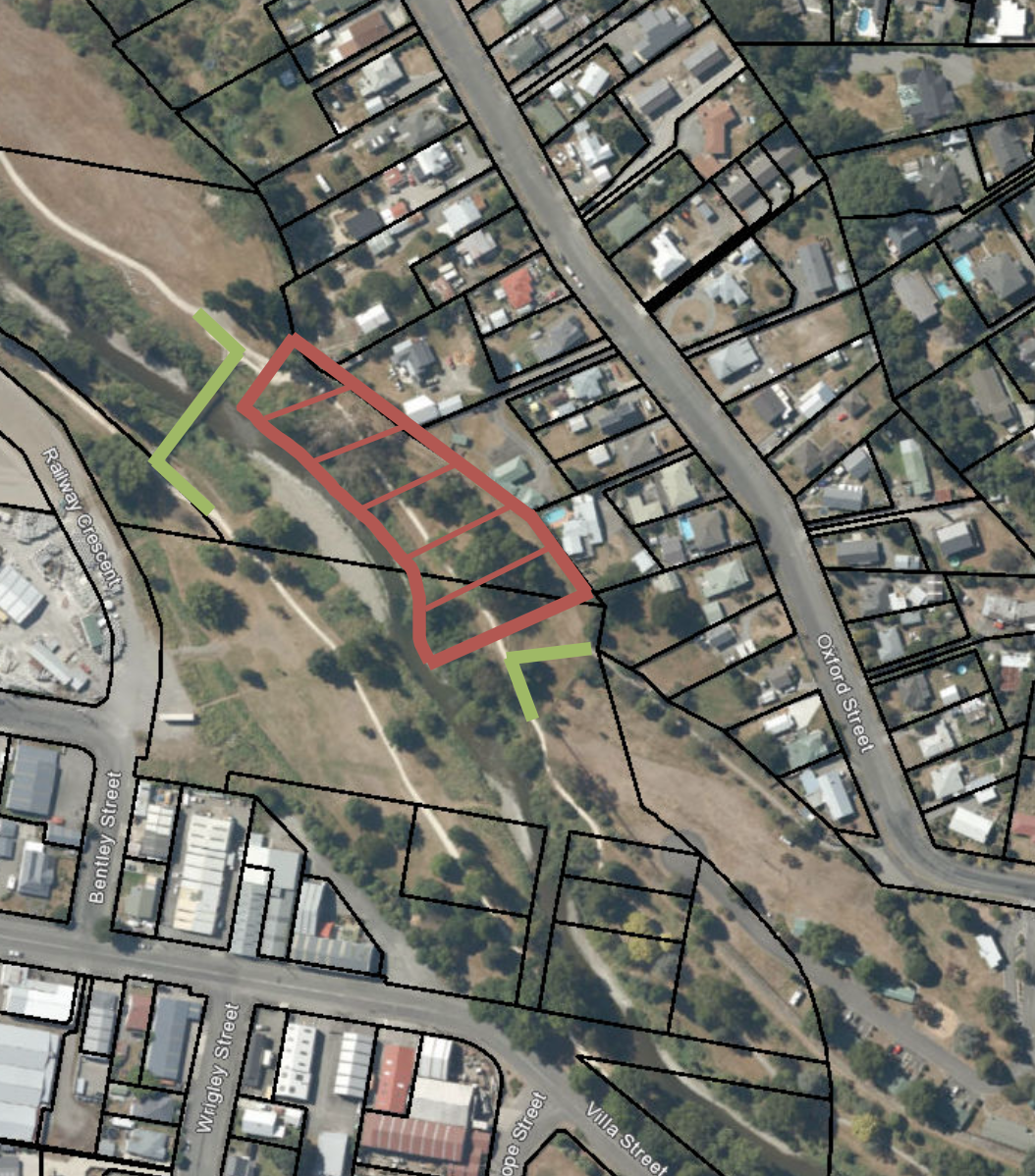 Aerial map showing exclusion zone