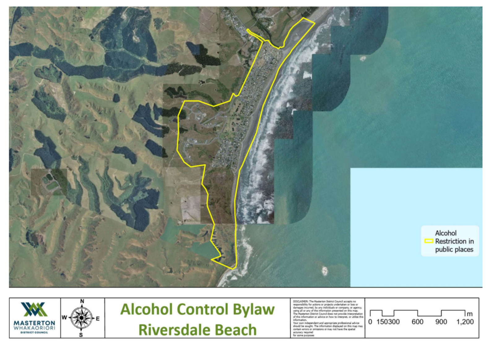 Aerial map showing alcohol free zone at Riversdale
